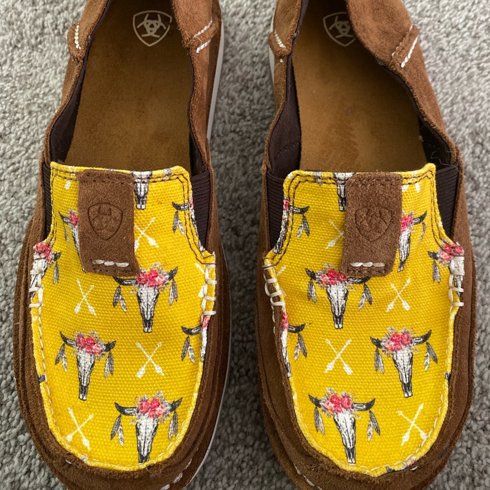 Ariat ladies chestnut suede & mustard steerhead cruiser shoe
